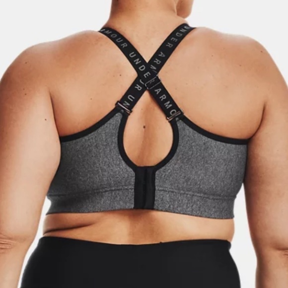 NWT Under Armour UA Infinity High Cross Back Sports Bra Grey - Picture 3 of 7